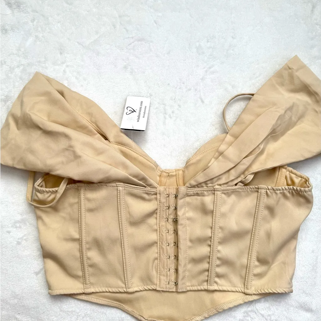 Windsor Cream Off-Shoulder Corset Top - Image 5