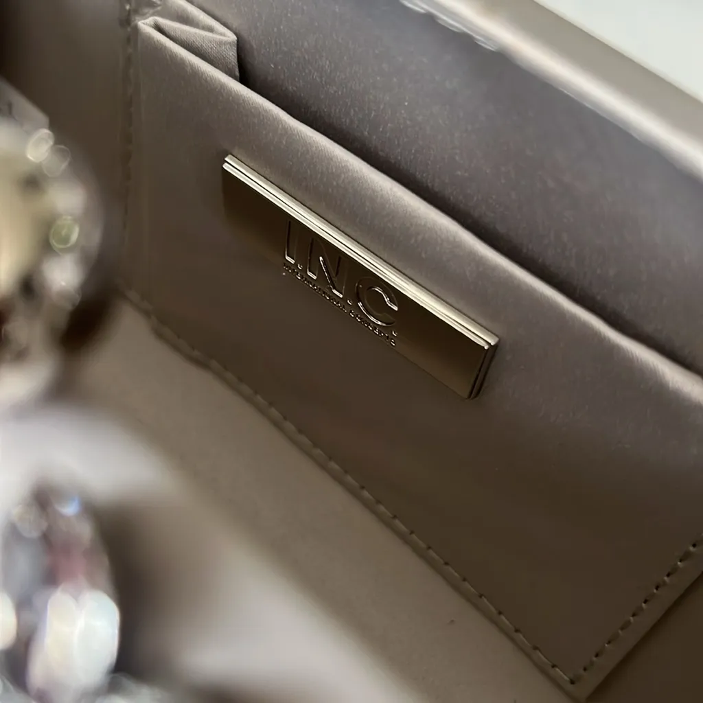 I.N.C. East West Embellished Small Minaudiere in Silver Metallic, NWT - Image 6