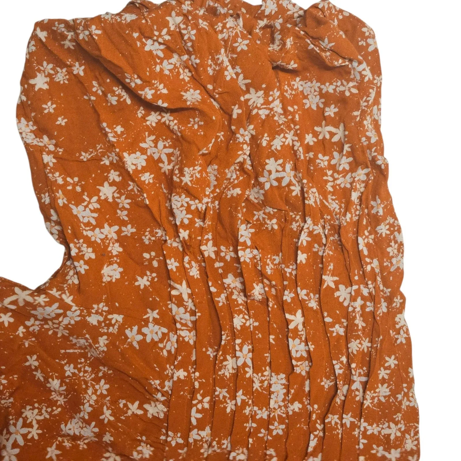 Free People Intimately Floral Bodysuit Blouse Ruched Puff‎ Sleeve Top - Image 5