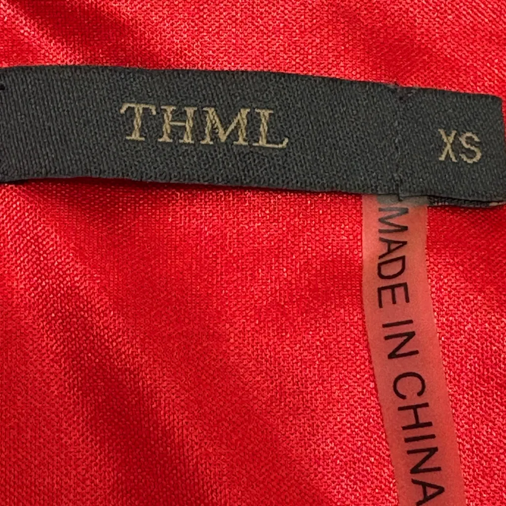 Anthropologie THML Red Textured Sleeveless Ruffle Detail 2 Pocket Dress - Image 10