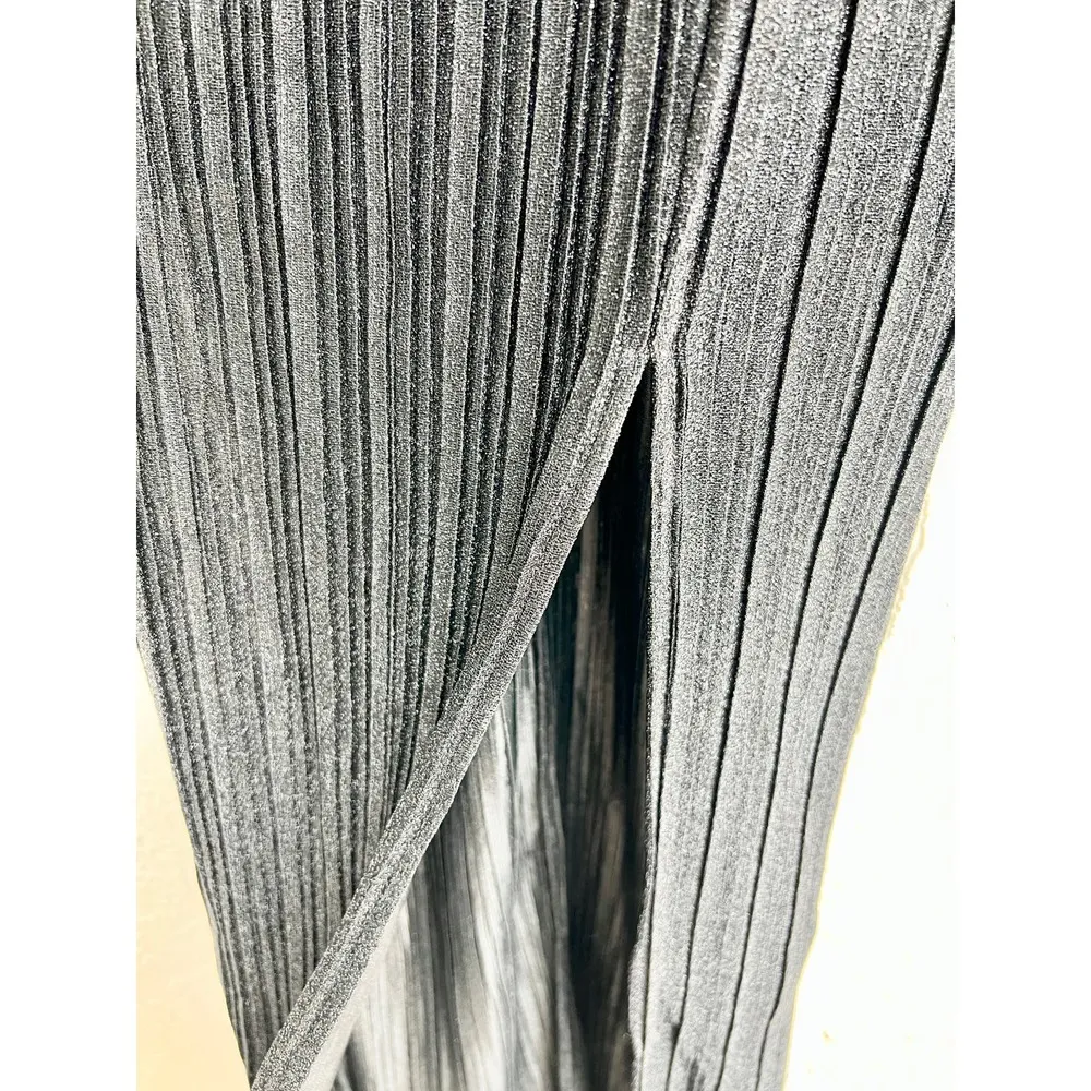 Suboo Crystal Bell Sleeve Plunging Wire Neck Maxi Dress Black Women's Size XS - Image 5