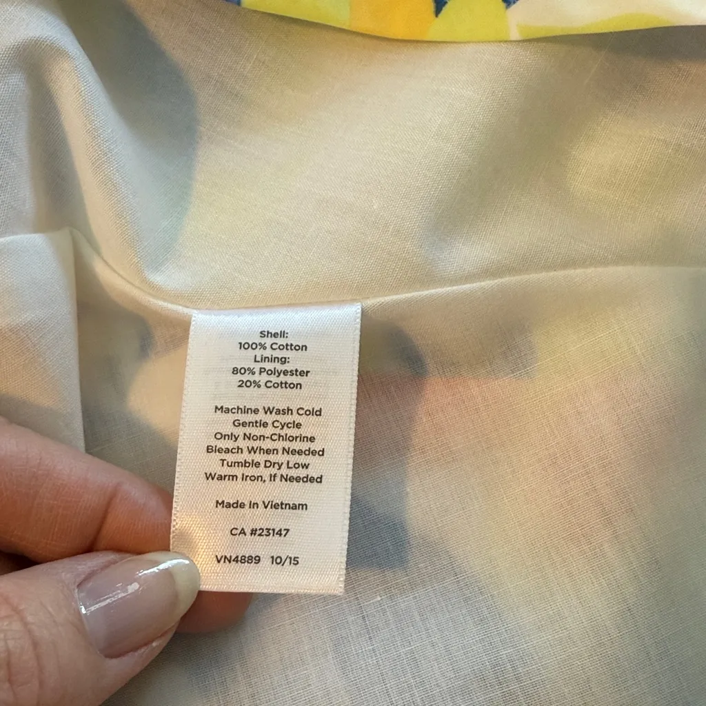 NWT Talbots 100% Cotton Poplin Woven Abstract Flower Print Full Lined Skirt, 14P - Image 6