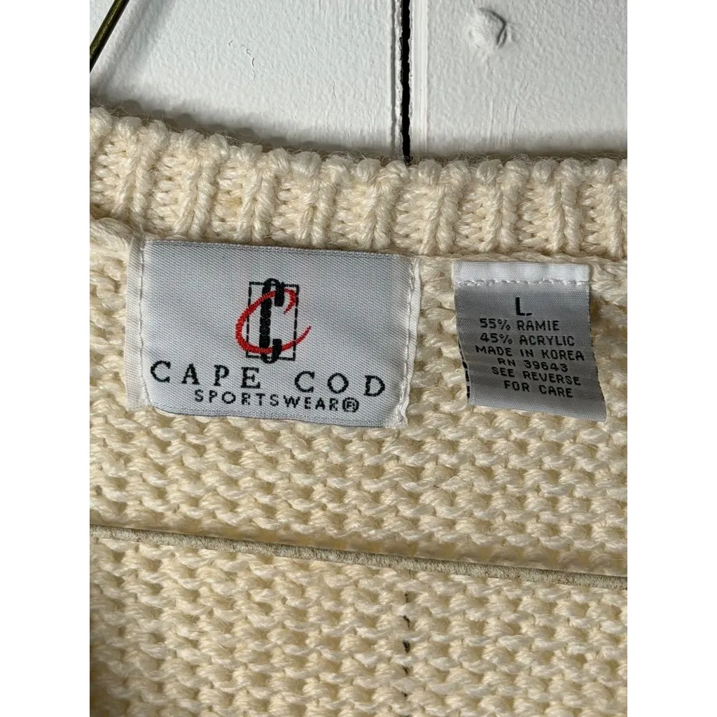 VTG 90s Cape Cod Sportswear Women Large Floral Embroidered Knit Vest Cottagecore Size undefined - Image 6