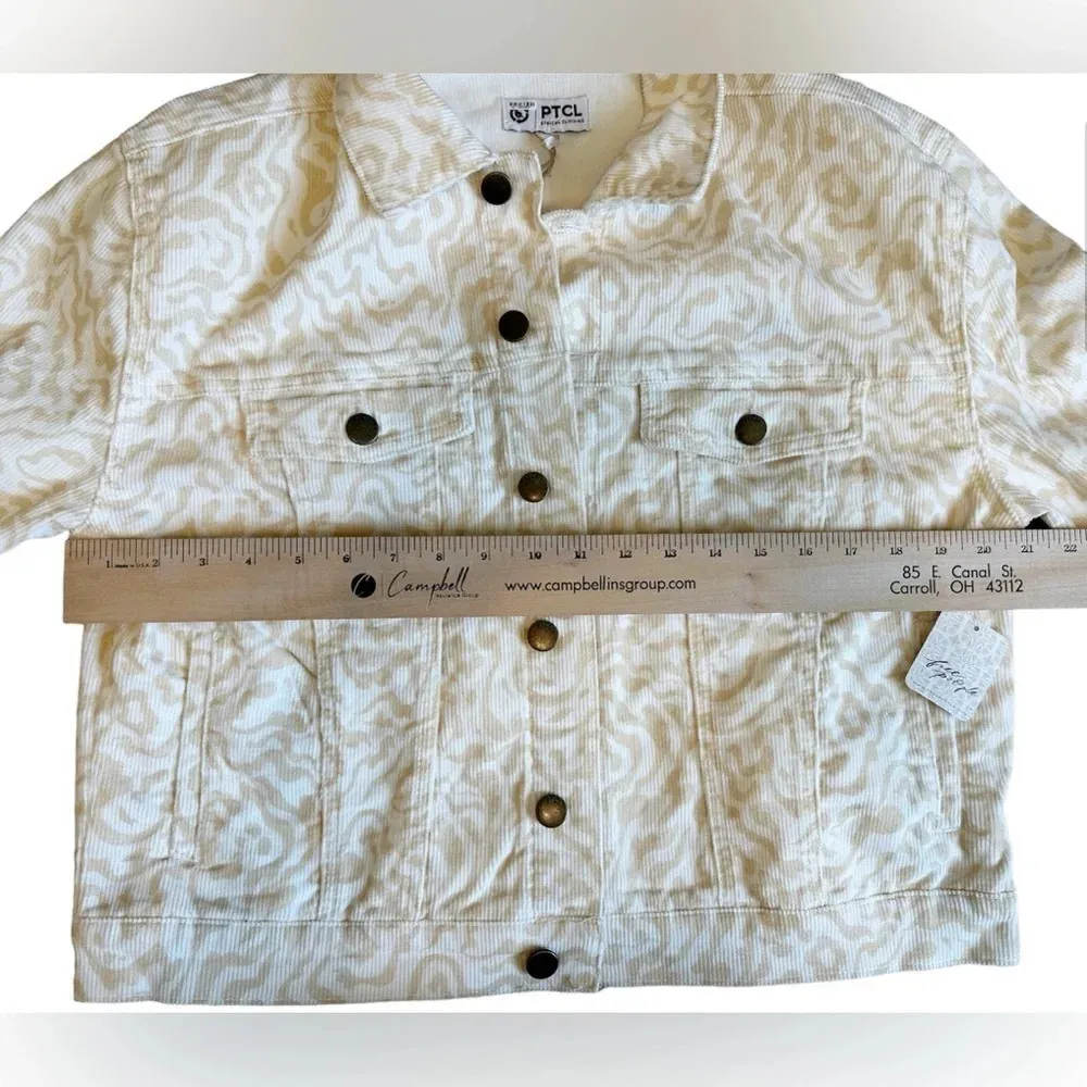 Free People PTCL Printed Corduroy Trucker Jacket Cheetah Print NWT Size Small - Image 6