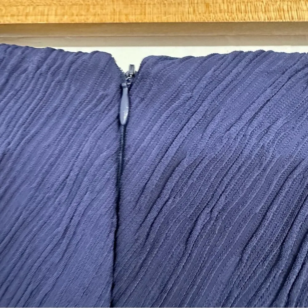 MM Lafleur Navy Blue Montgomery Pleated Skirt Womens 8 Lagenlook Designer Artsy - Image 5