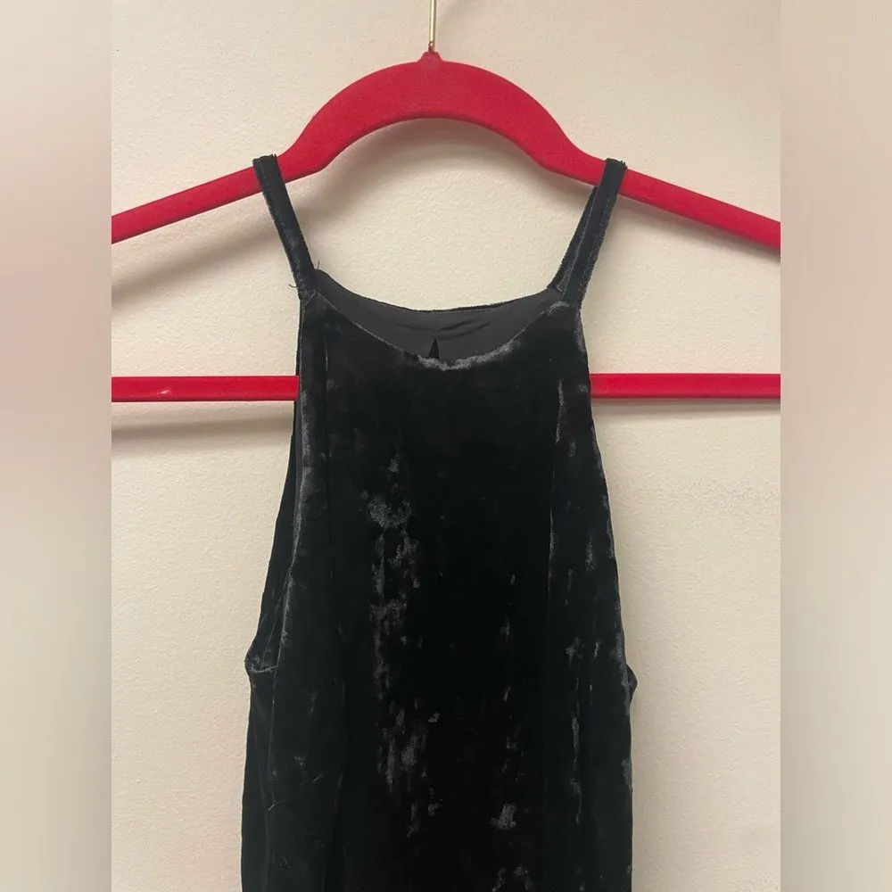 Aqua Womens High Neck Black Velvet High Low Dress Size XS - Image 2