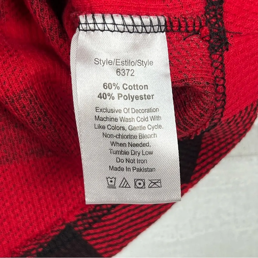 Buffalo Plaid Long Sleeve Shirt Size Small,‎ Black & Red, Three Button Red - Image 7
