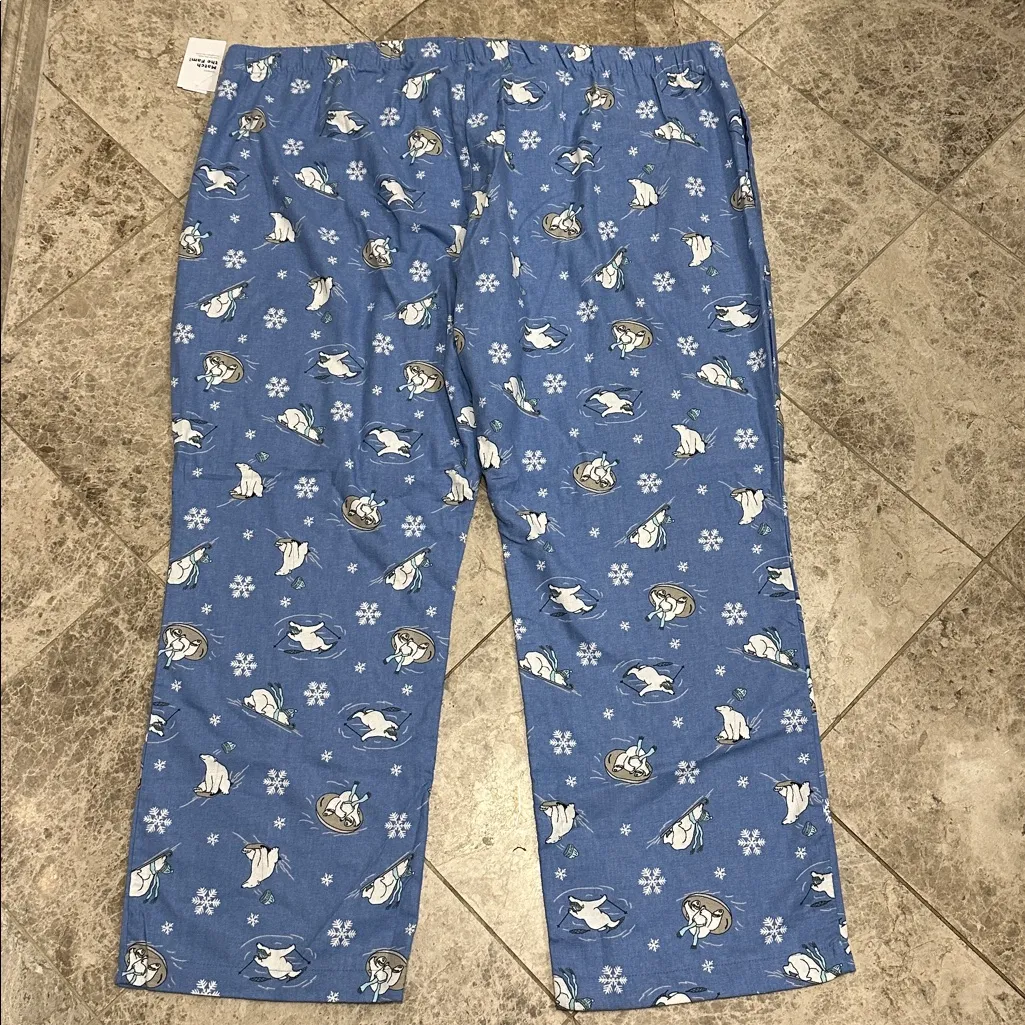 Old Navy Mid-Rise Printed Flannel Pajama Pants NEW Bears That Sleigh  3X - Image 9
