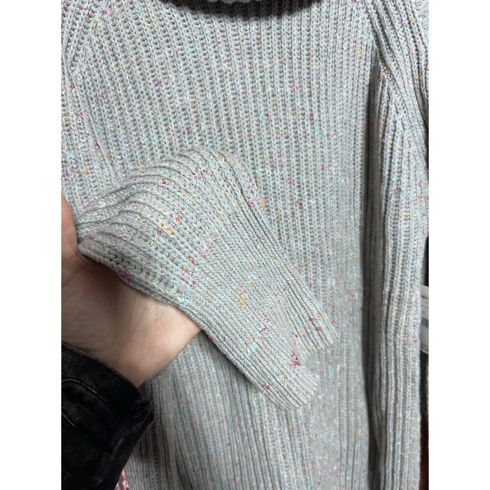 Free People Sweater Gray Oversized Mock Neck Cozy Women Size X Small Knit NEW - Image 5