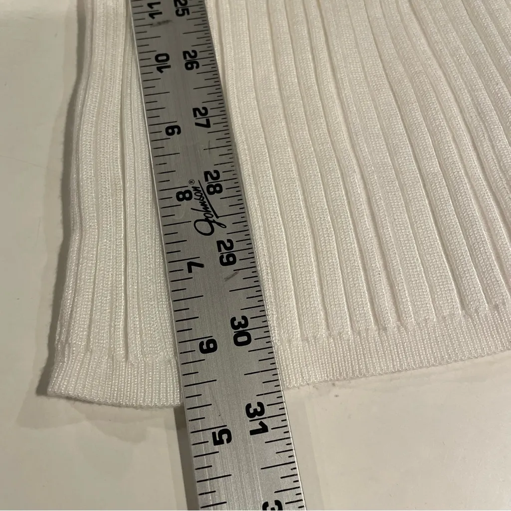 Freshman 1996 Sweater Knit Cropped Top & Maxi Skirt Lg White Twisted Front NWT - Image 11