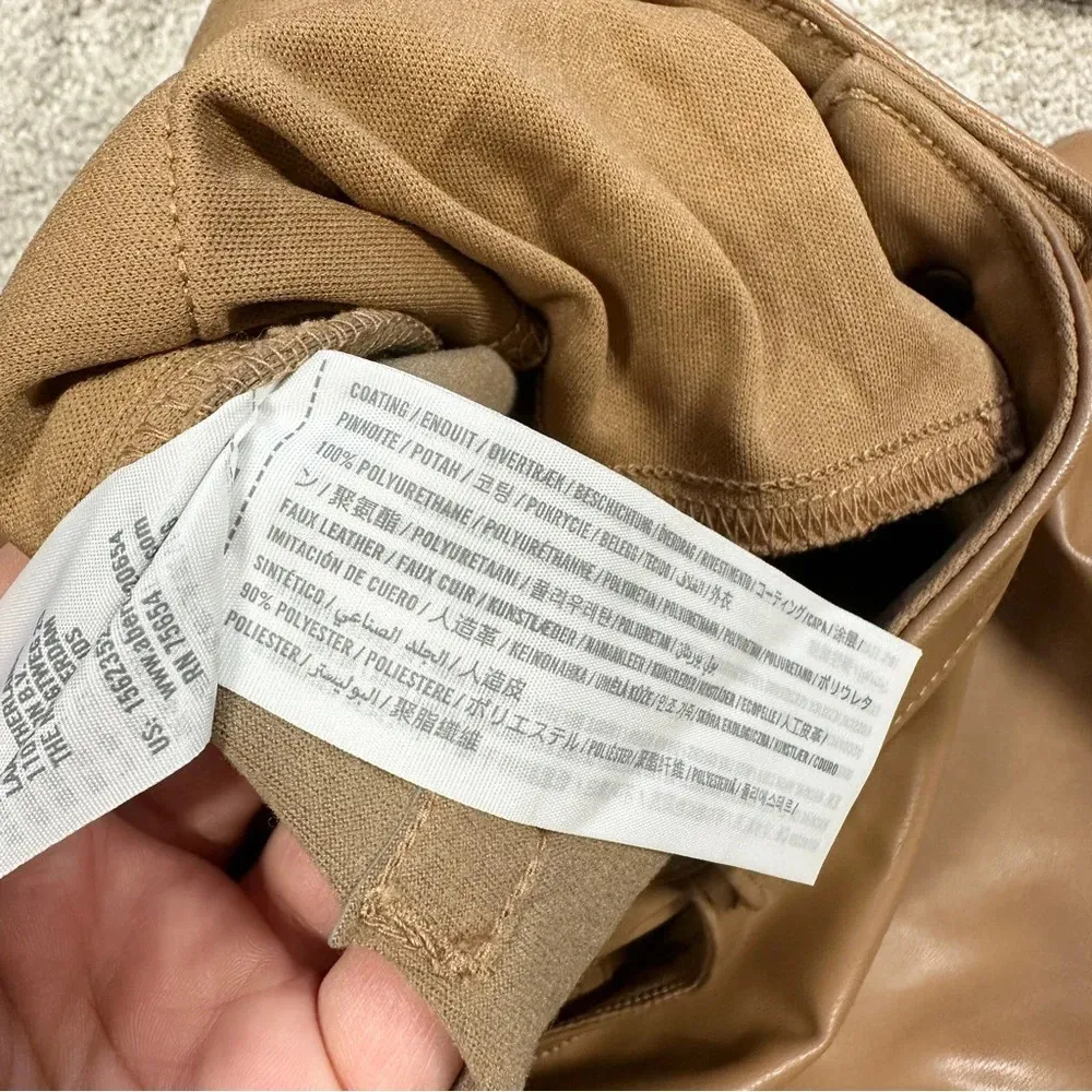 Abercrombie & Fitch Curve Love 90s Straight Ultra Hi Rise Pants Vegan Leather 31 - Image 11