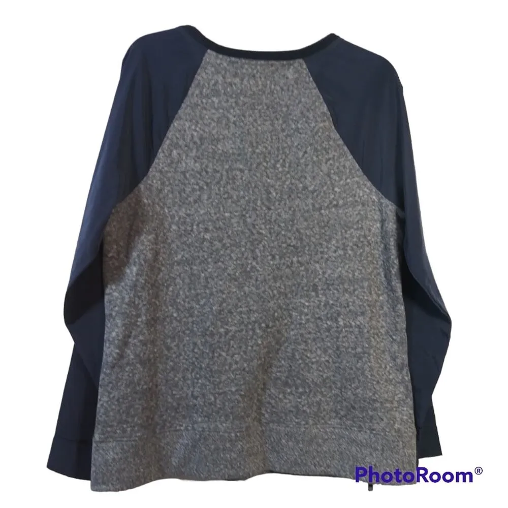 Ruff Hewn Grey Sweatshirt Top Gray Side Zipper Size M - Image 2