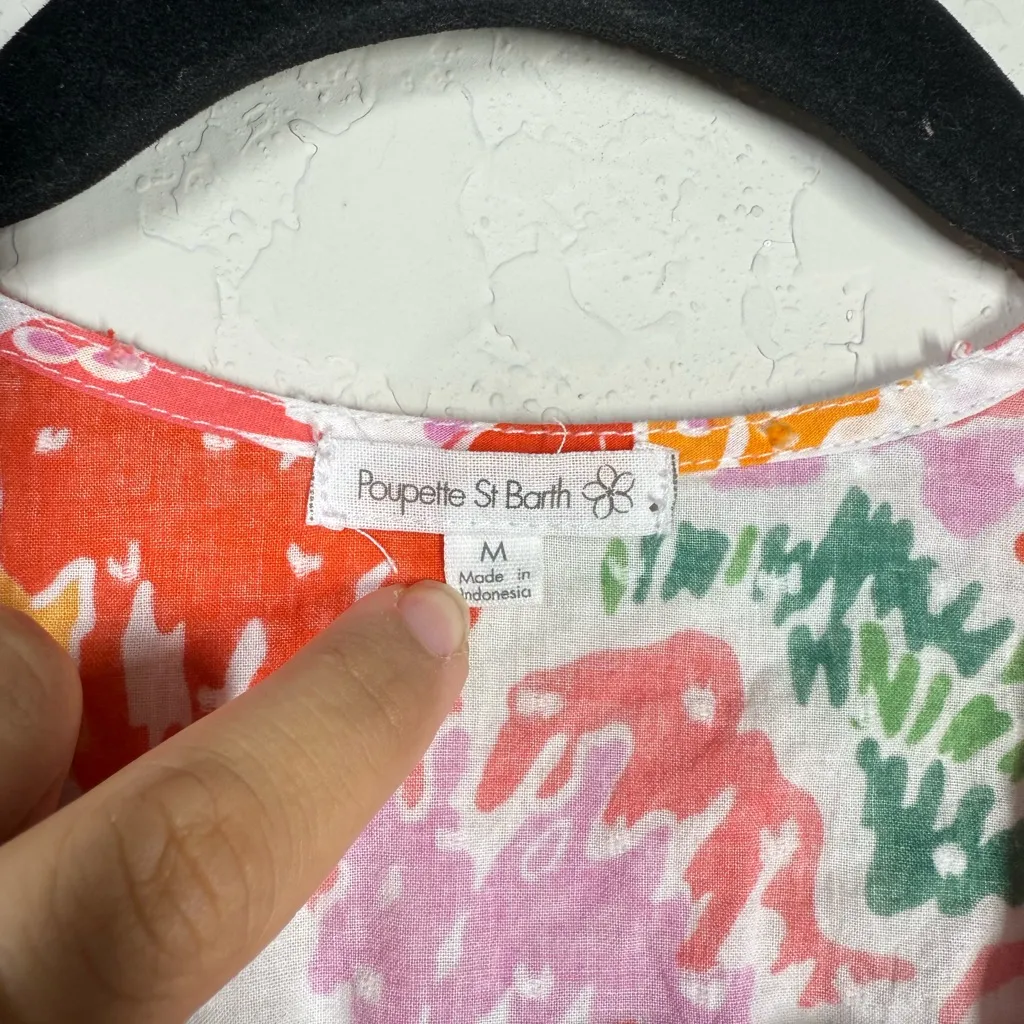 Poupette St Barth Reina Printed Cotton Mini Dress Size Medium - Image 7