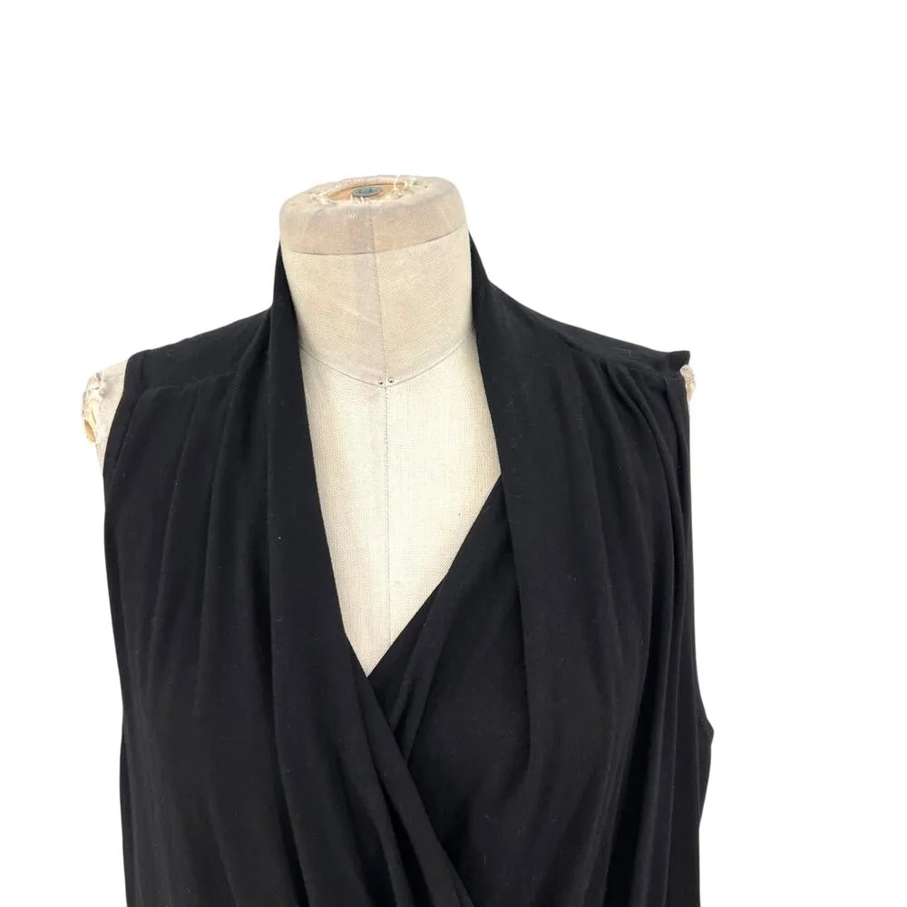 Bryn Walker Black Faux‎ Wrap Twist Sleeveless Dress Bamboo Blend Size XL - Image 3