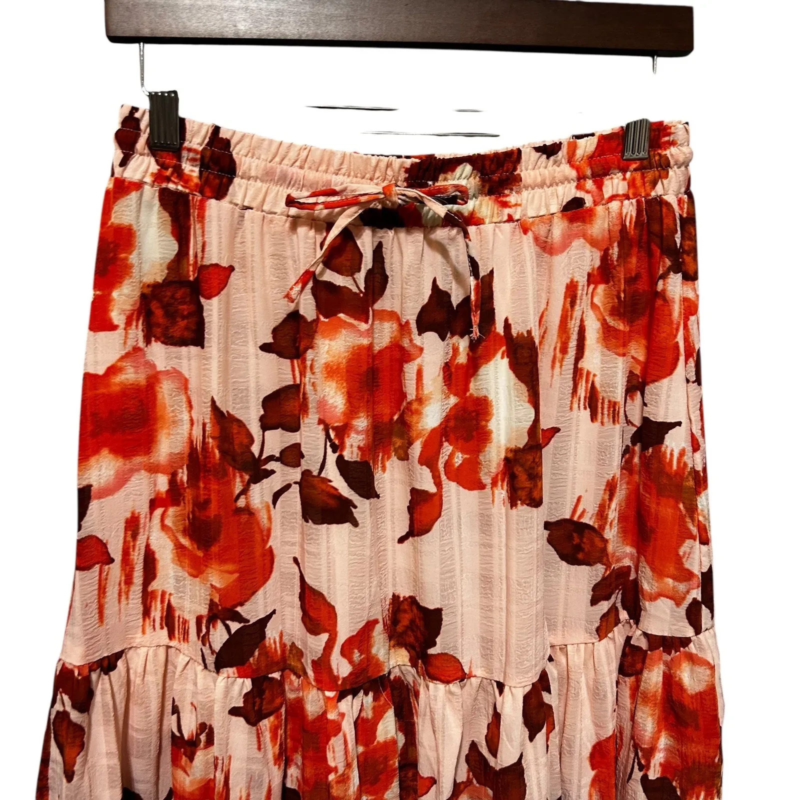 Sincerely Jules Maxi Skirt Womens L Boho Tiered Drawstring Floral Cottagecore - Image 4