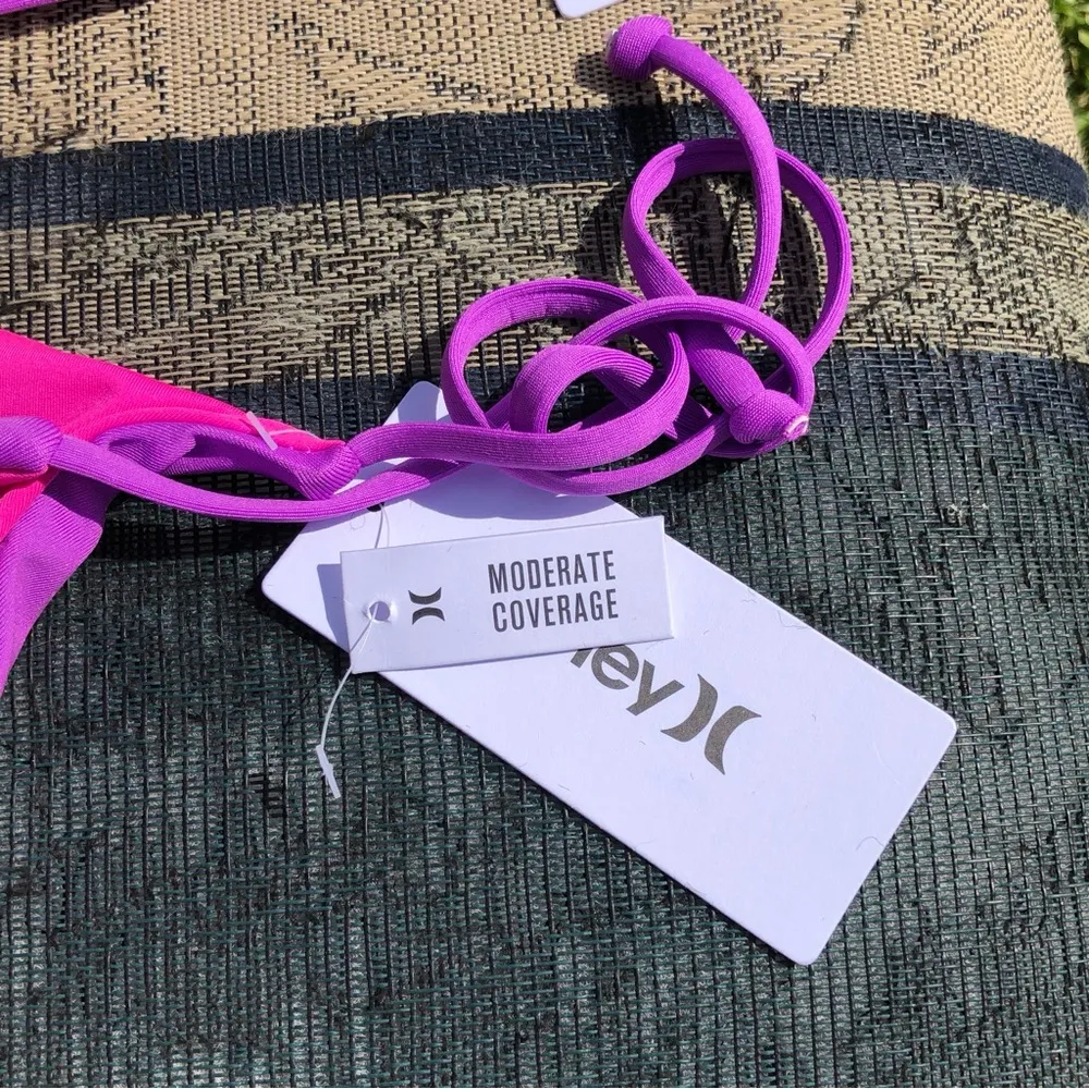 Hurley NEW  Reversible Purple & Pink String Bikini M - Image 3