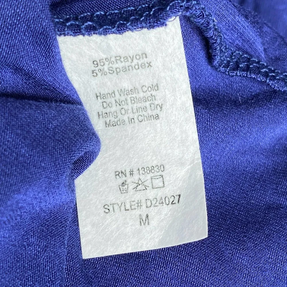 Mikey & Joey V-Neck Blue T Shirt Sheath Dress Medium - Image 3