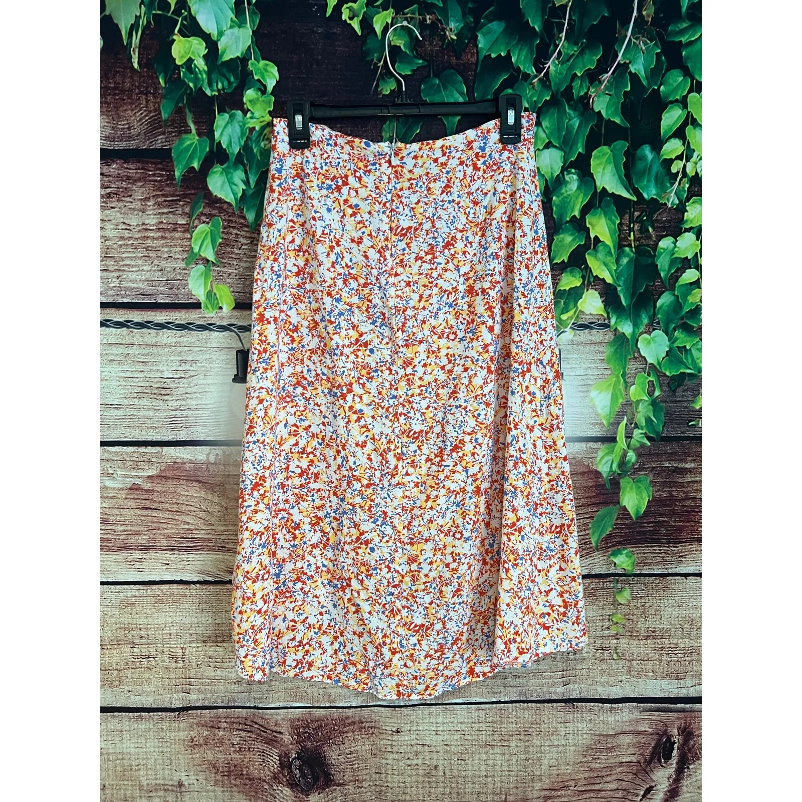 Boutique Faux Wrap Midi Skirt 4th of July Patriotic Red White Blue Beachy Medium - Image 4