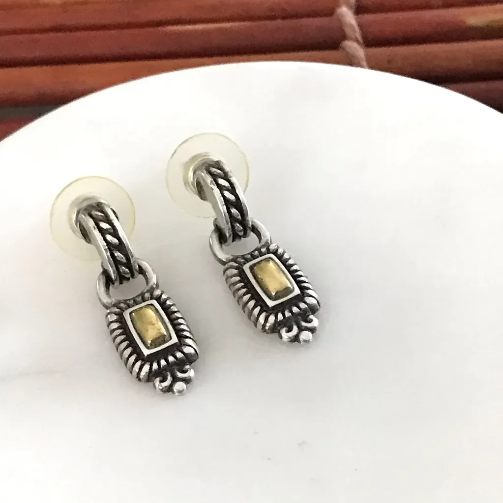 Brighton Dangle Silver and Gold Post Earrings - Image 2