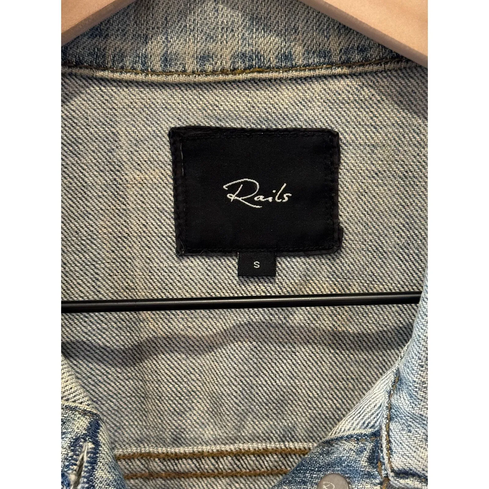 Rails Vintage Oversized Distressed Jean Jacket Size Small‎ - Image 6