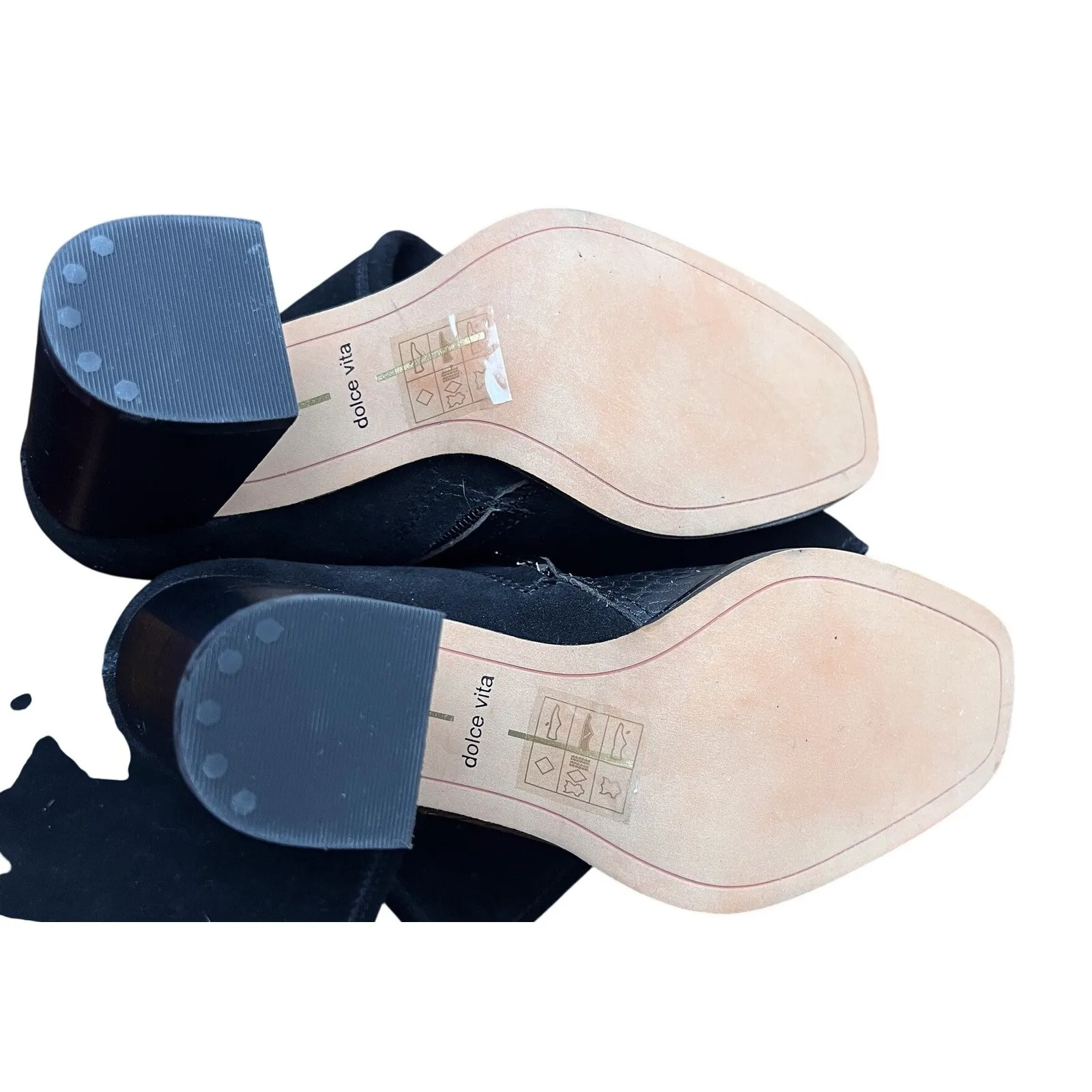 Dolce Vita Fynn Black Suede Crocodile Embossed Leather Heeled Tall Boot Size 6 - Image 6