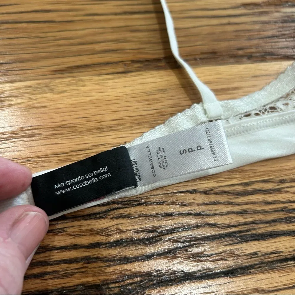 Cosabella Ivory Lace Bralette Bra Size Small Made in Italy, Bow Front - Image 8