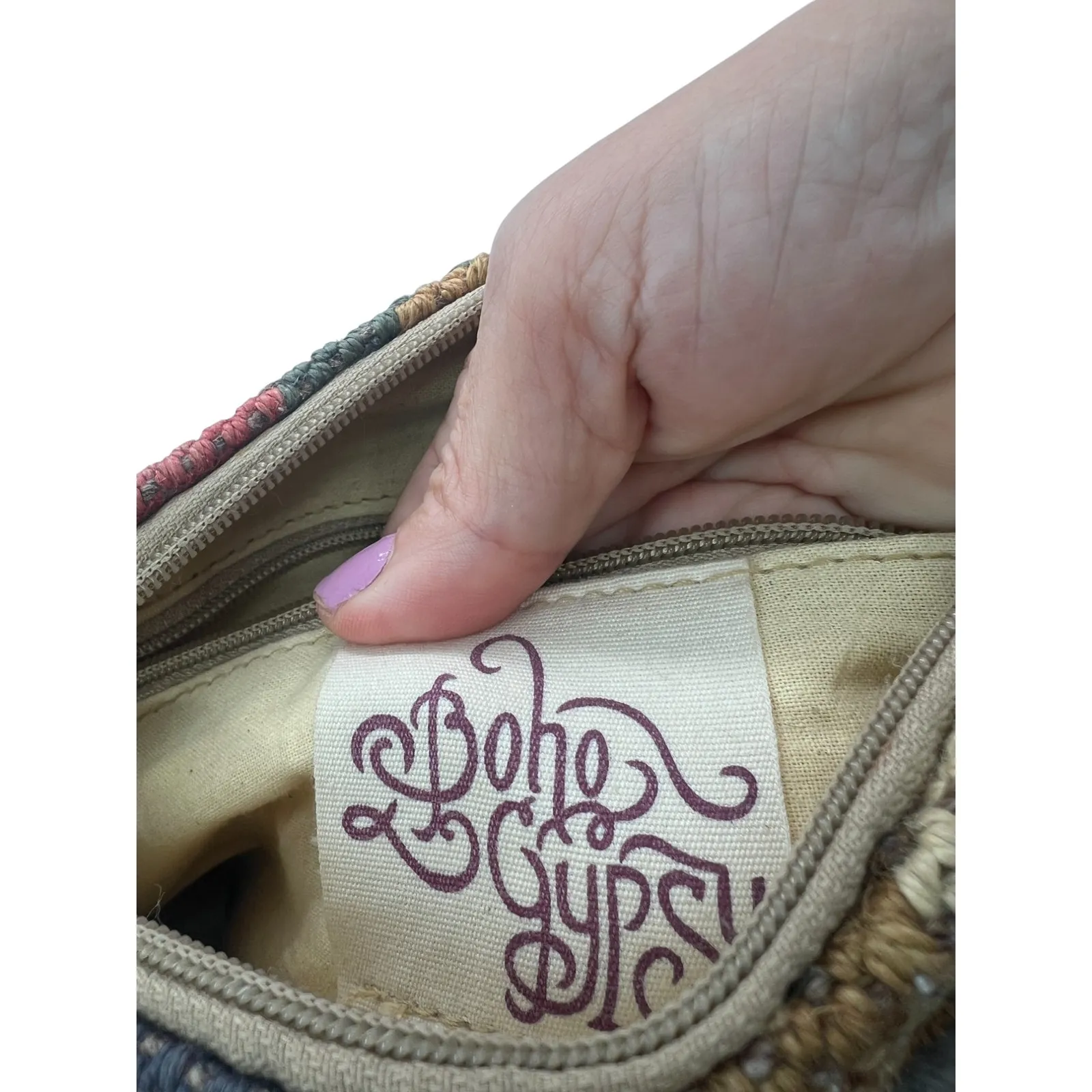 Vintage Kilim Rug Tapestry Purse Bag Crossbody Woven Southwestern Artisan - Image 5