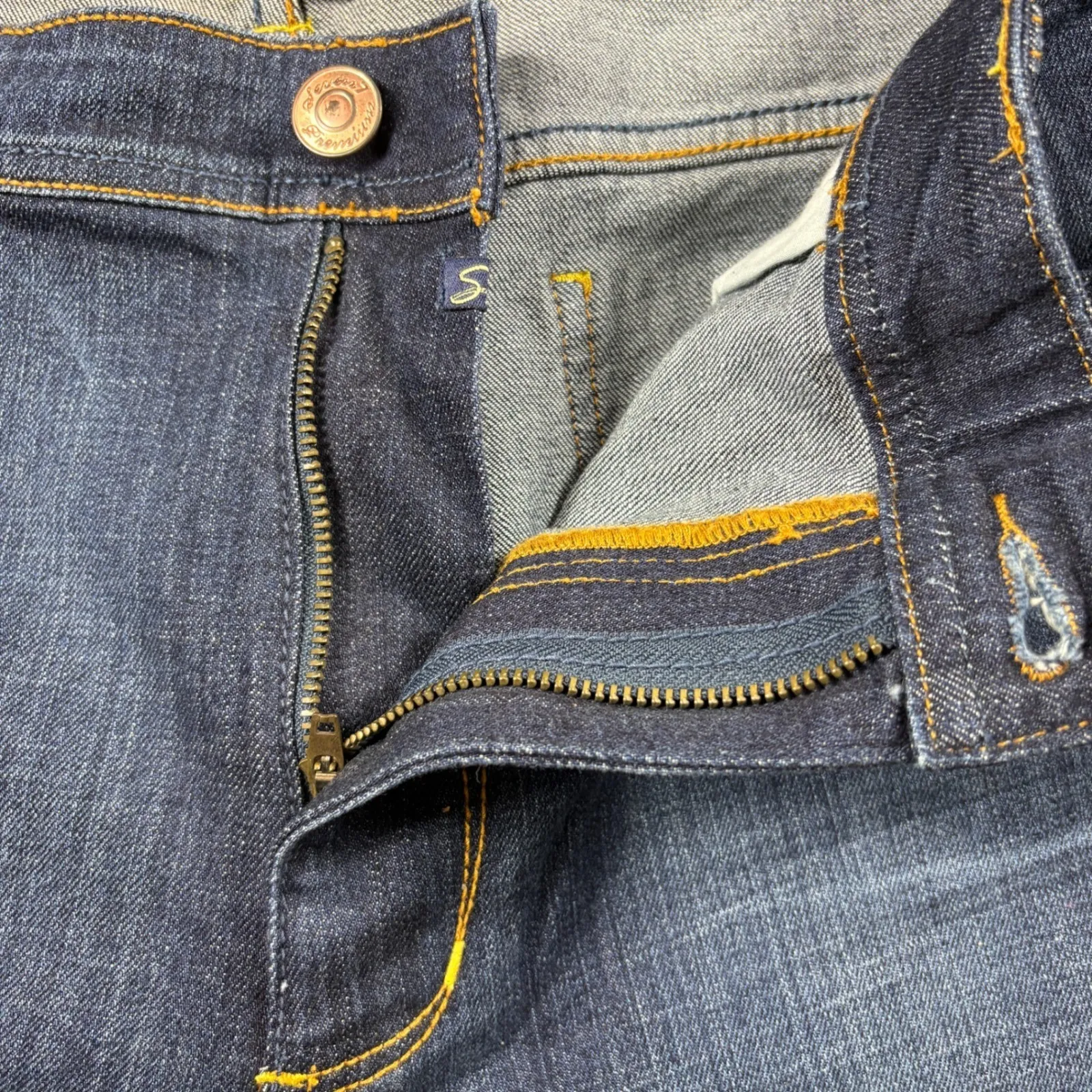 Seven7 Straight Leg Jeans Dark Wash Denim Raw Hem Streetwear Cool Plus Size 22 - Image 5