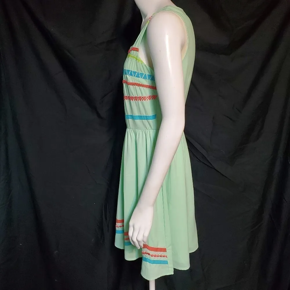 Esley Green, Blue, & Pink Dress (Small) - Image 3