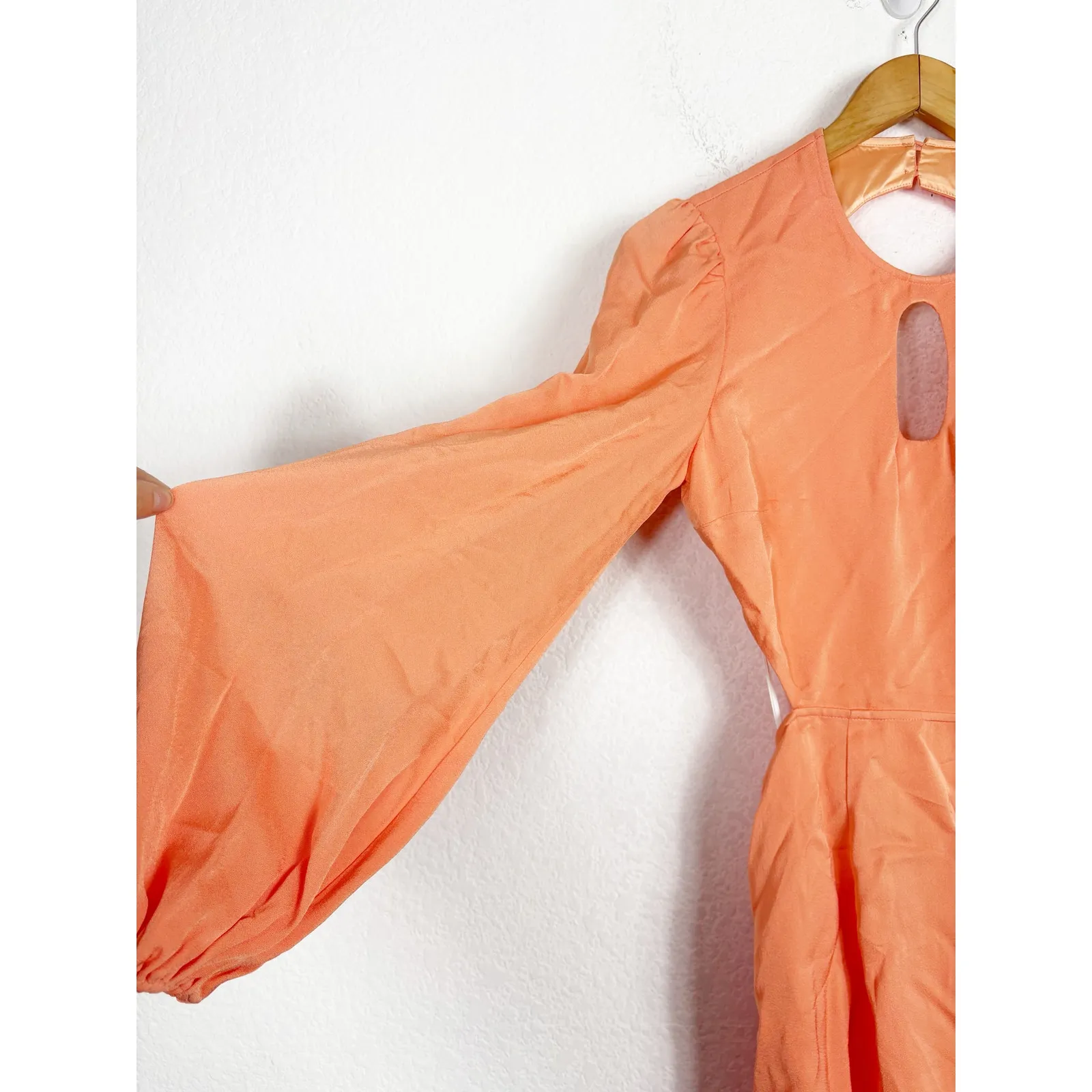 The Wolf Gang Levisa Key Hole Mini Dress Size Small Orange Coral Cocktail Fairy - Image 11