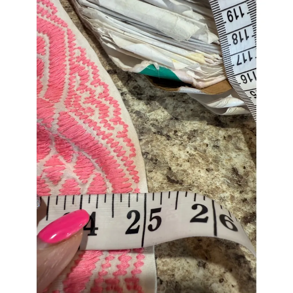 Women's J.Crew Short Sleeve Tee S White Pink Pattern - Image 5