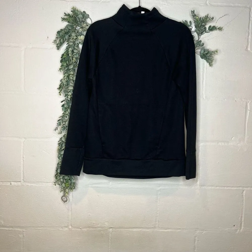 | women black athletic cowl neck pullover - Image 3