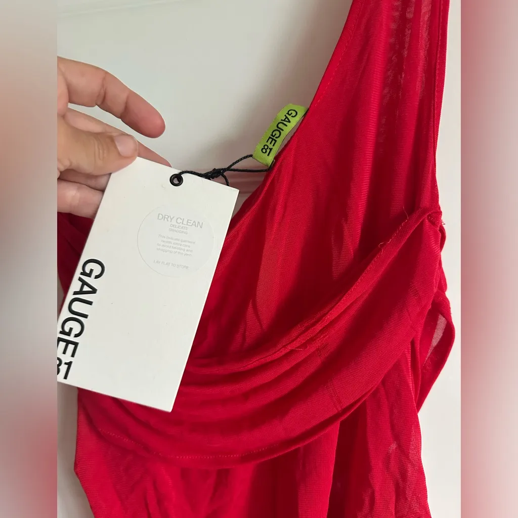 GAUGE81 Moni Dress in Scarlet‎ Red Gown NWT with flaw Size L - Image 7