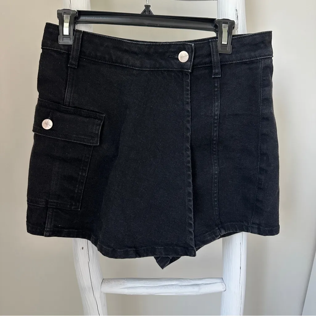 Warp + Weft Black Denim Skort SZ 26” - Image 11