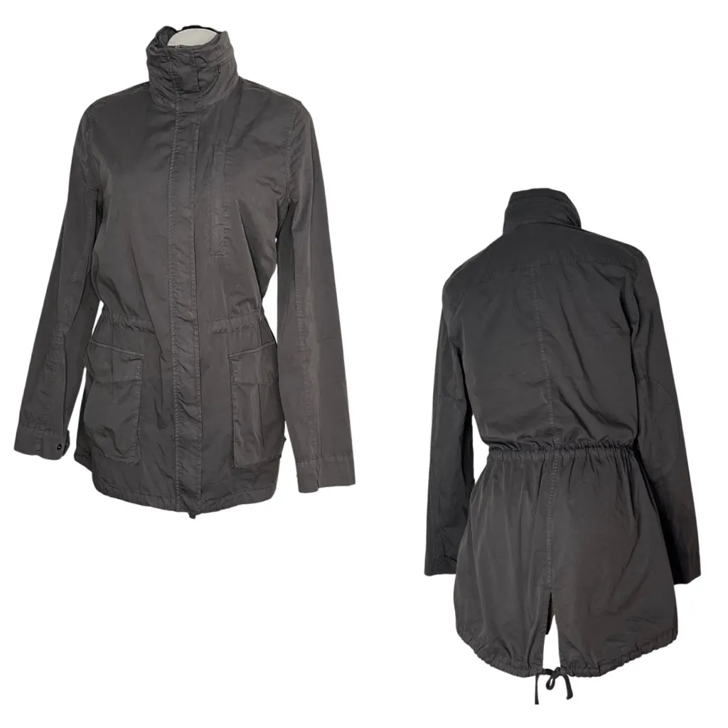 STANDARD JAMES PERSE Grey Utility Jacket Drawstring Waist Hem Size 3 US Large - Image 11