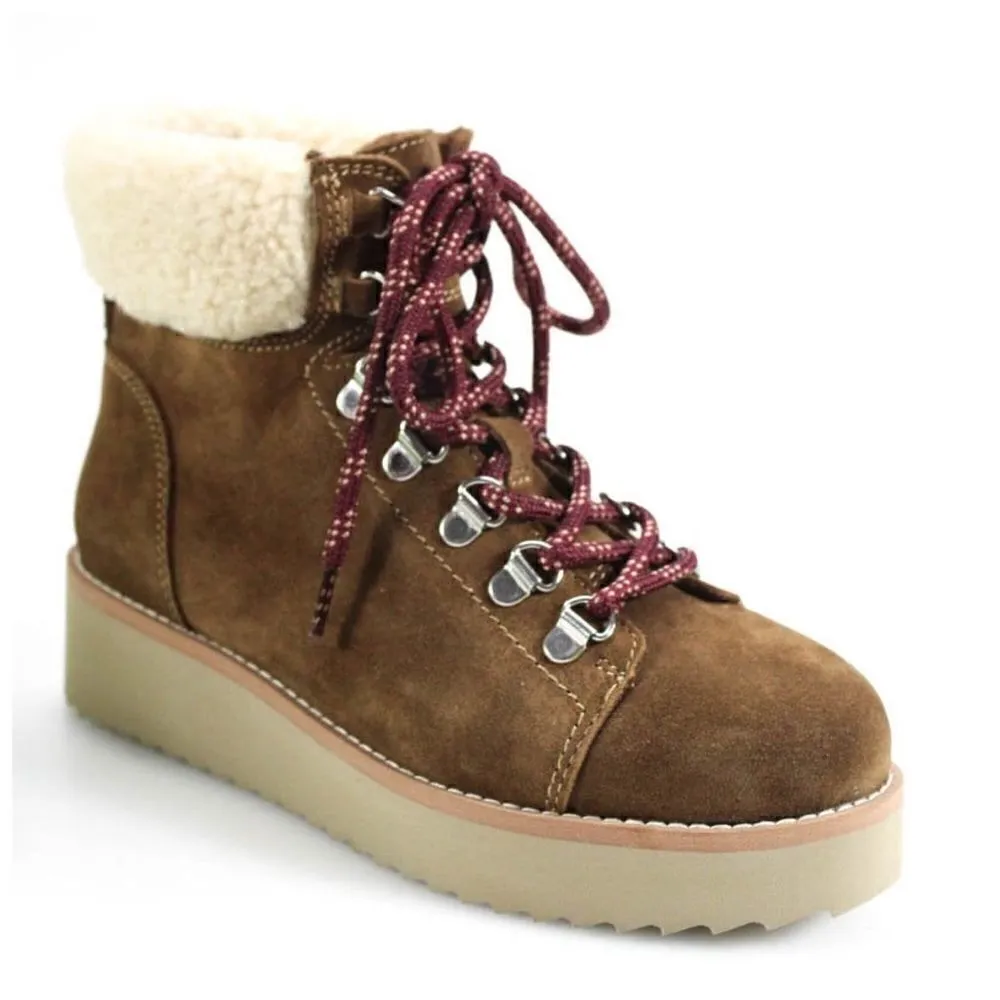 Sam Edelman Franc Lace-up Round-toe Hiker Ankle Boot TOFEE - Image 3