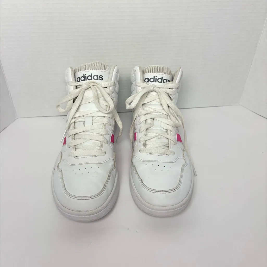Adidas Women’s Hoops 3.0 Mid Classic World Friends Sneaker Shoe White Pink 8.5 - Image 3