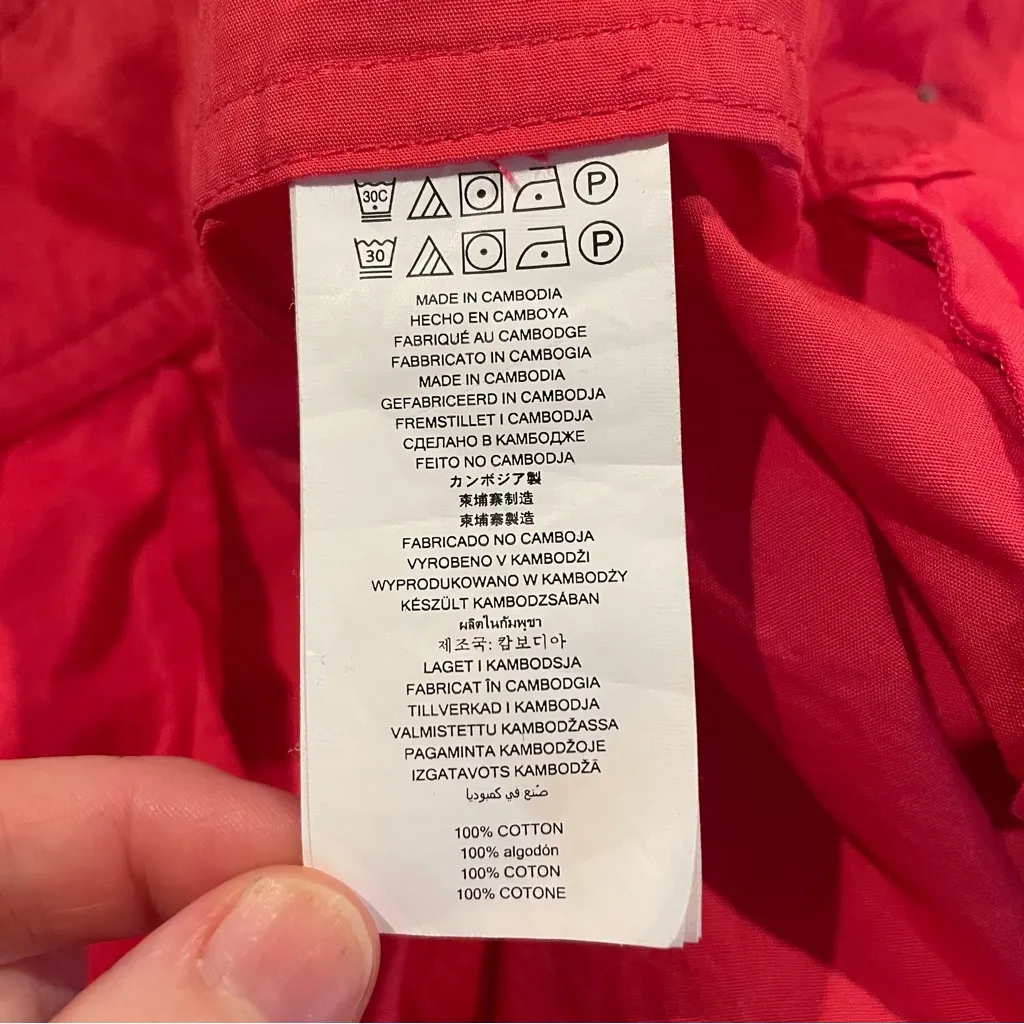 MICHAEL Michael Kors High Rise Cotton Chino Shorts Pink Geranium 18W Plus Size - Image 4