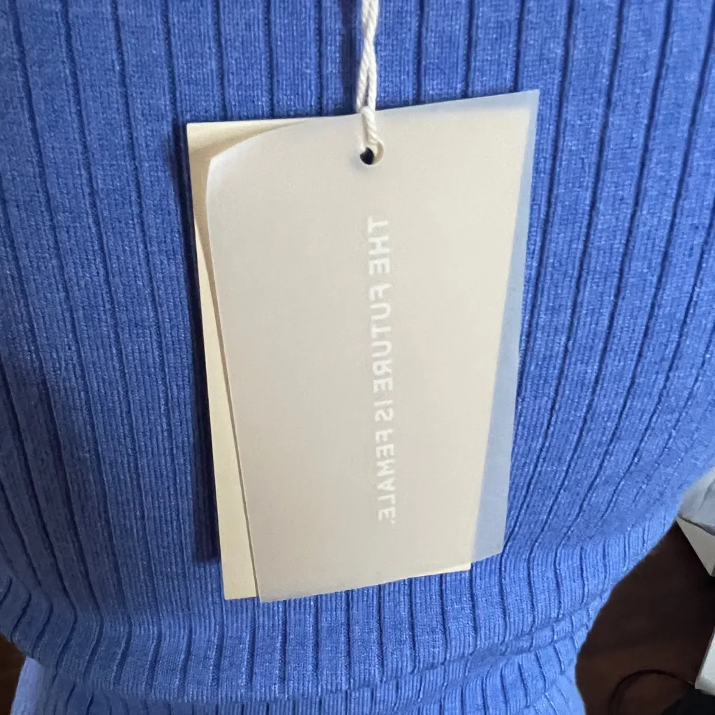 NWT Misha Collection Nina Ribbed Short Sleeve Midaxi Dress Heritage Blue - Image 8