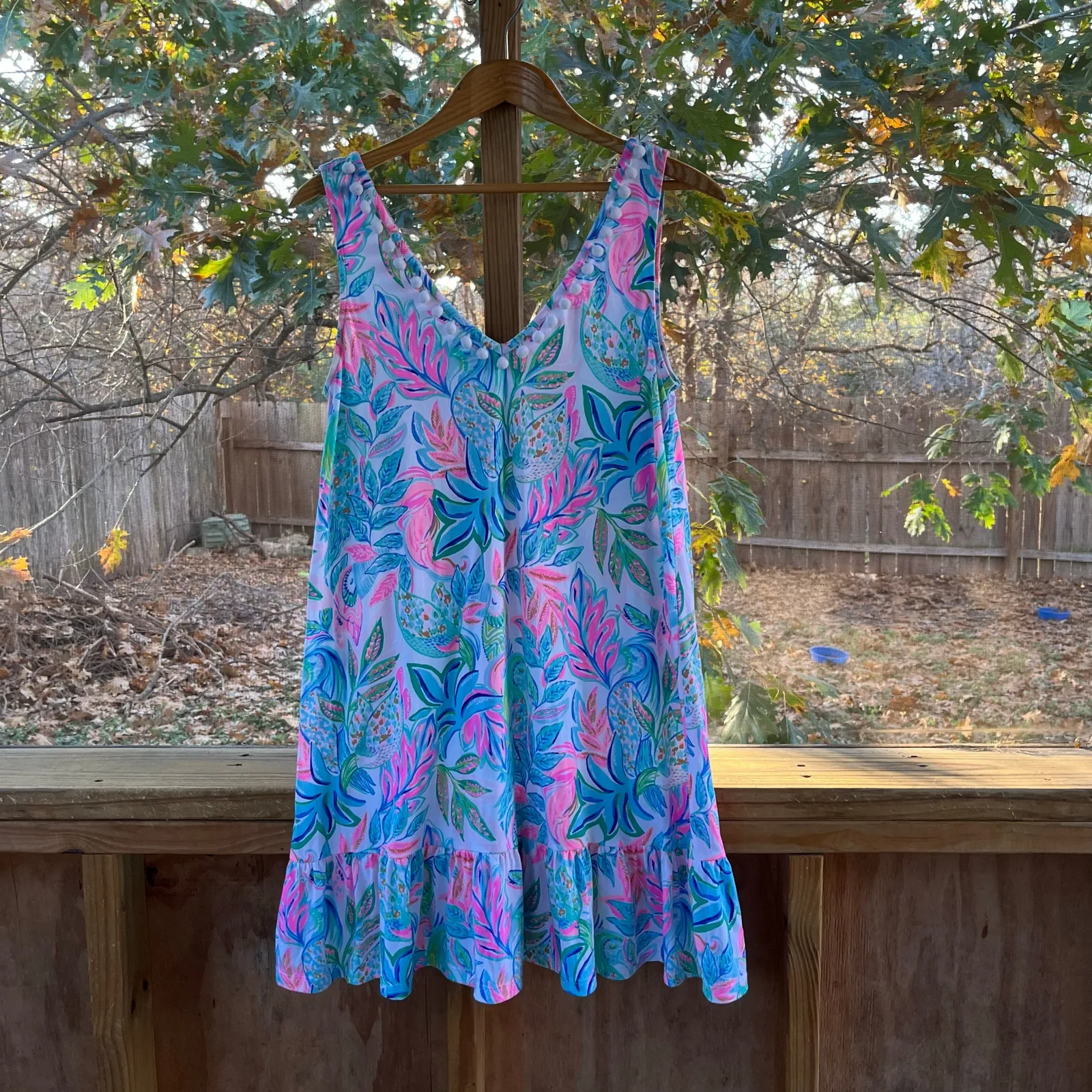 Lilly Pulitzer Camila Dress Resort White Toucan Do It Better Print Size M - Image 2