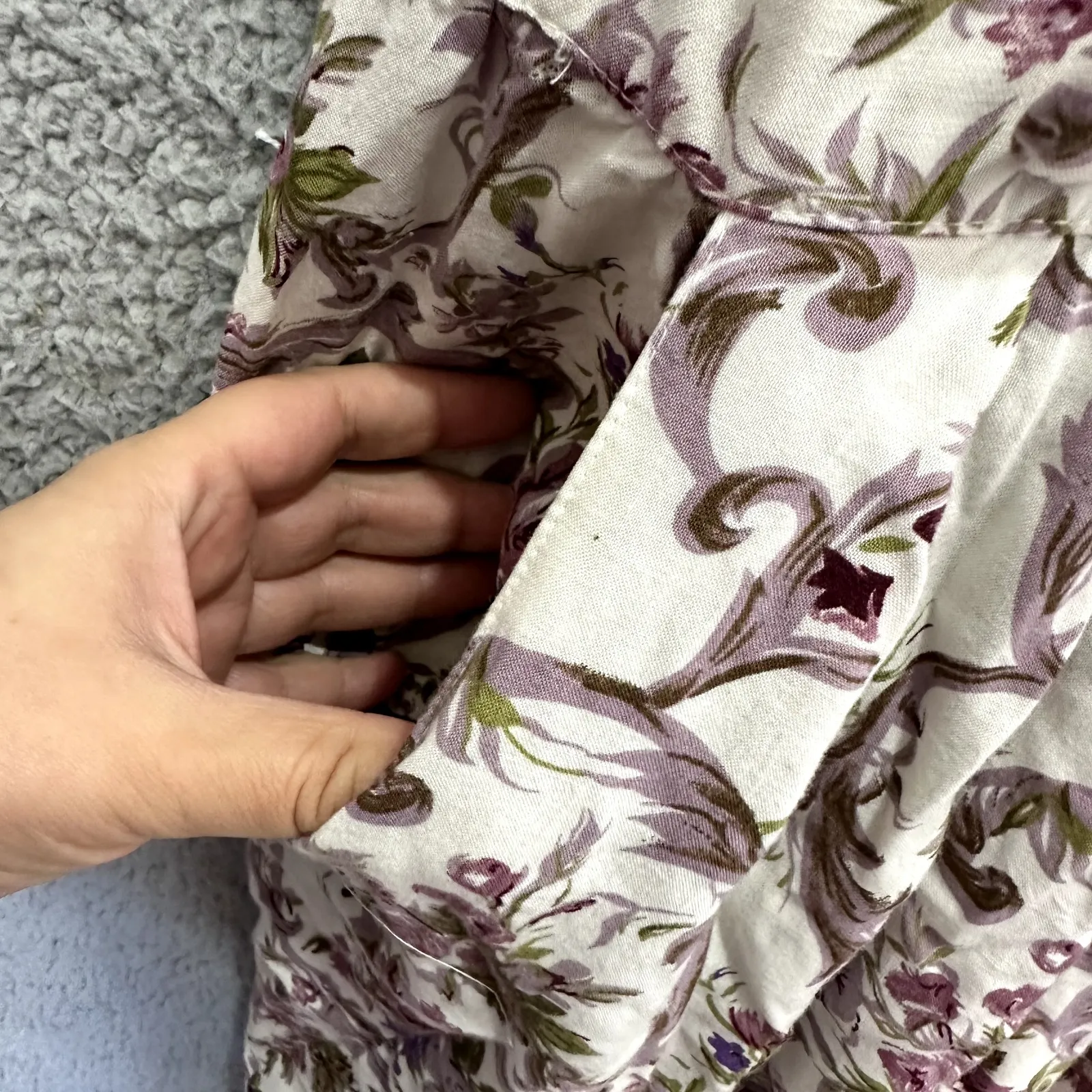 Vtg 90s Karin Stevens Dress 6 Floral Puff Sleeve Cottagecore Prairie Lace Modest - Image 9