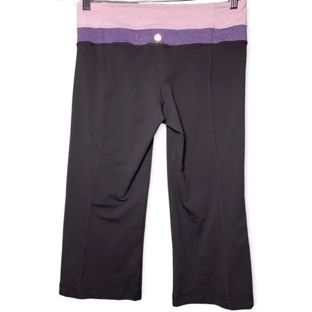 Lululemon Women’s Size 6 Coal Concord Grape Reversible Groove Crop Leggings. - Image 5