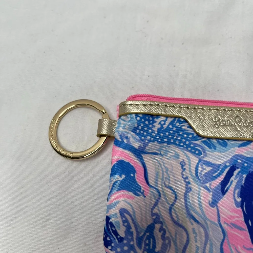 Lilly Pulitzer Keychain Coin Purse Wallet With ID Window  4"X5" preppy tropical - Image 3