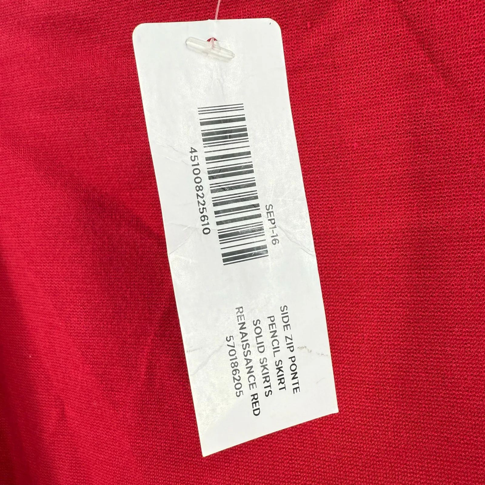 Chico’s Skirt SZ 0.5/Small NWT Ponte Pencil Renaissance Red Gold Zipper Stretch - Image 5