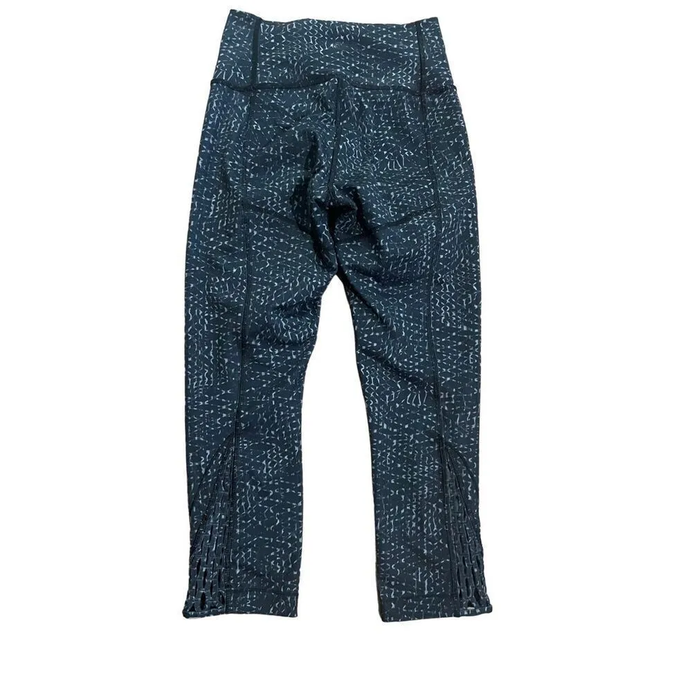 Lululemon True Self Crop II Samba Snake Battleship Black leggings 6 - Image 2