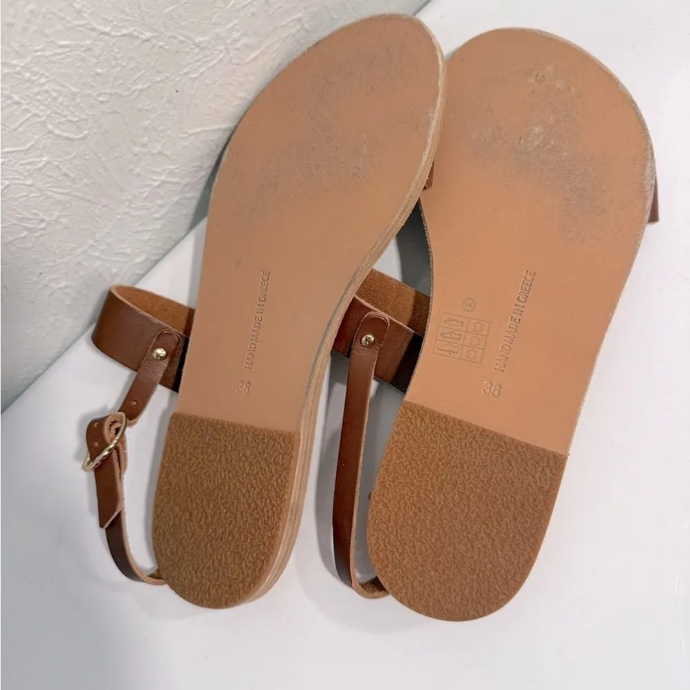 Ancient Greek Sandals Clio Brown Leather Sandals Size 36 US 6 VGUC - Image 6