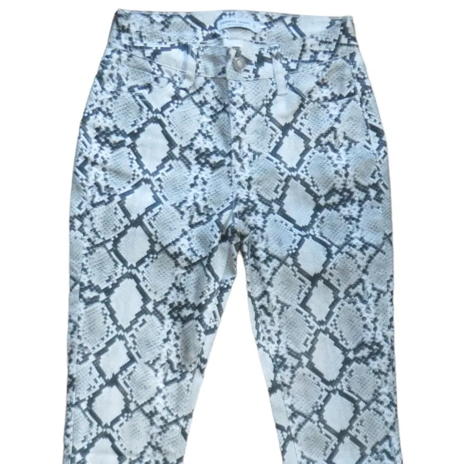Hammer Animal Print Jeans Mid-Rise Denim Pants Snakeskin Print Size 26 NWOT - Image 3