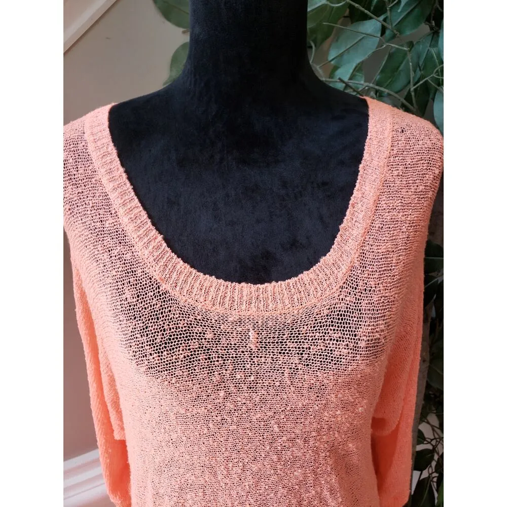 Cato Tunic Top Women 18/20W Orange Knitted Solid Long Sleeve Round Neck Pullover - Image 10