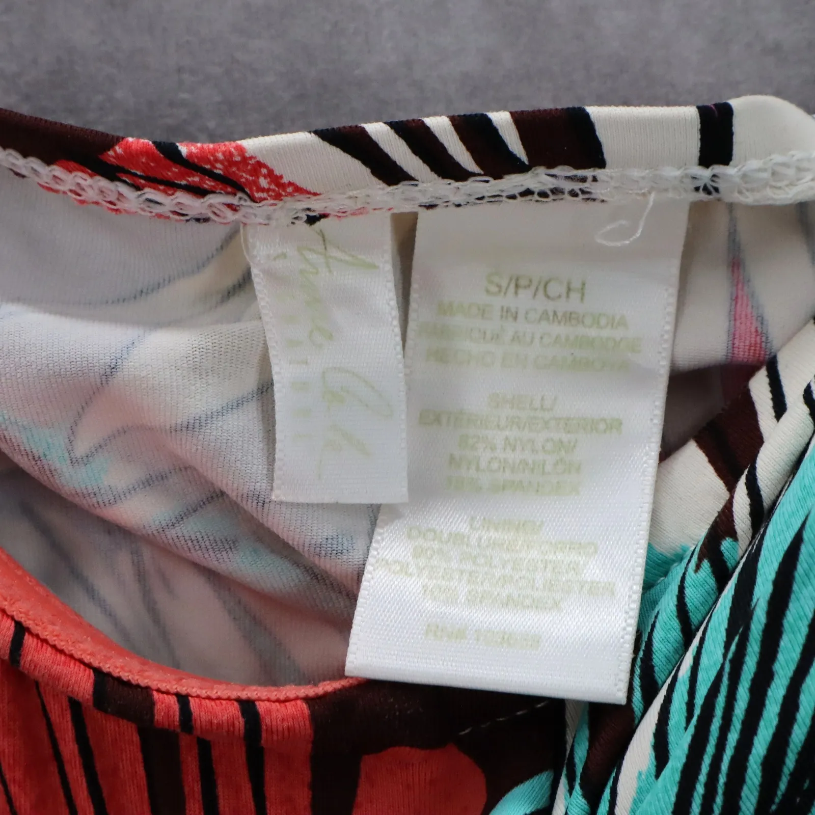 Anne Cole Blue Floral Tropical Leaf Strapless Tube Bikini Swim Tankini Top Small - Image 5