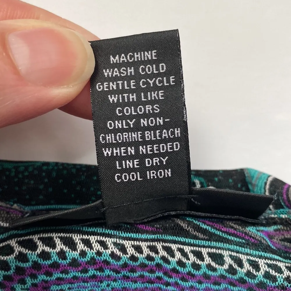 Vintage Y2K International Concepts layered nylon paisley ruched top, size XL - Image 7